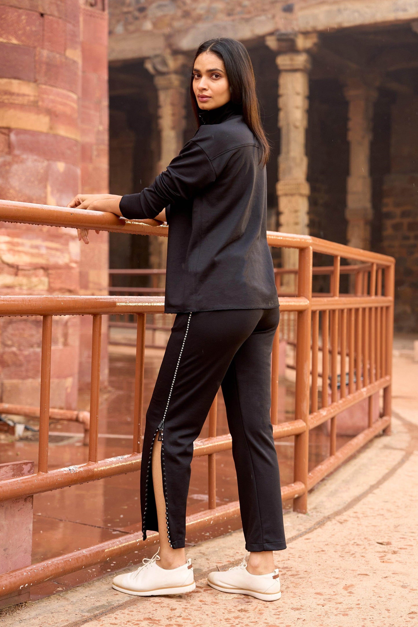 CRYSTAL SIDE ZIP PANT - dash and dot