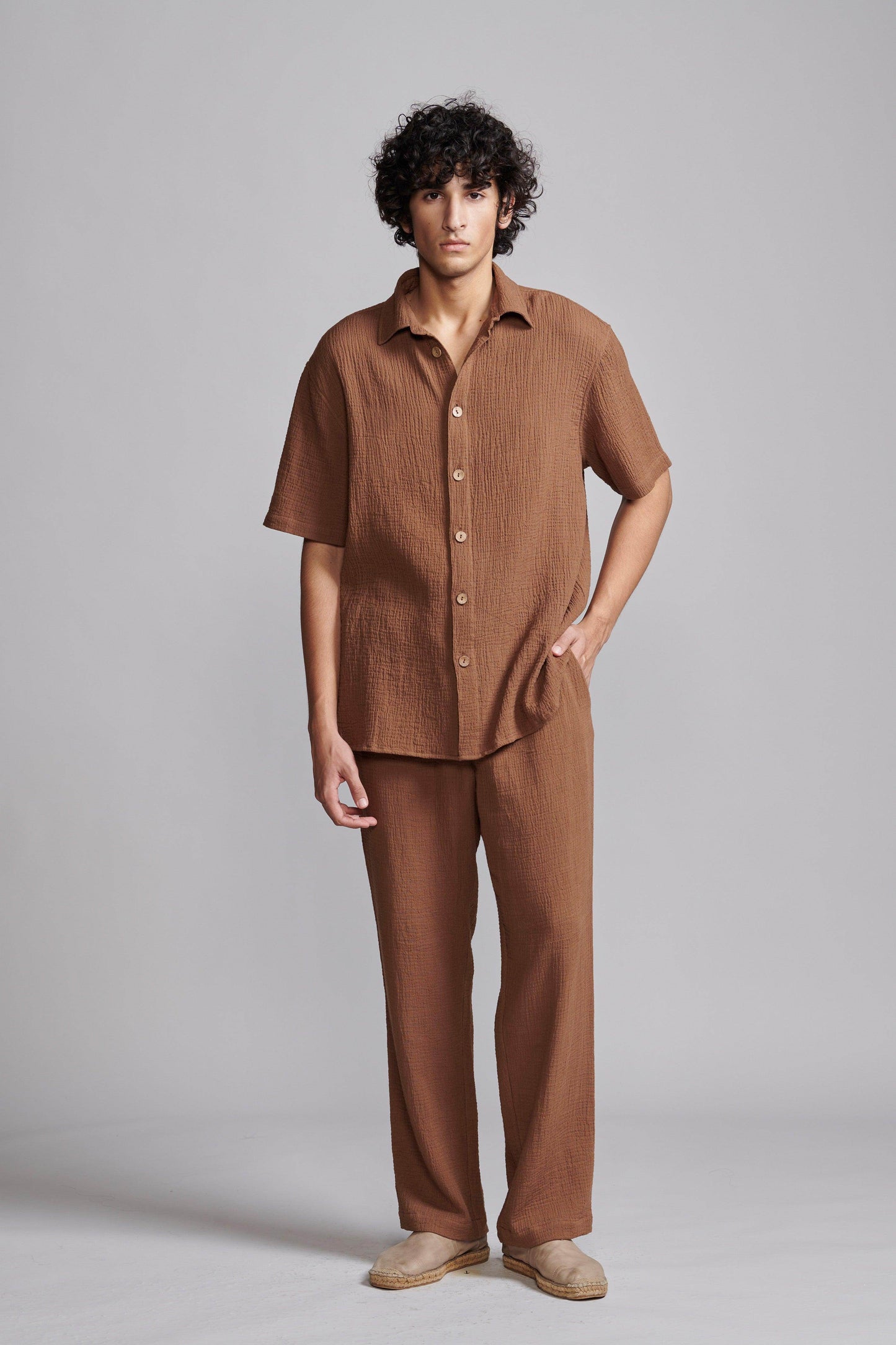 CRINKLE COTTON PANT SET - dash and dot