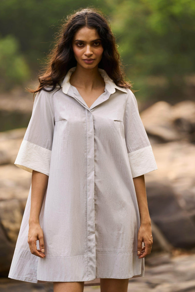 COLOUR BLOCKED MINI SHIRT DRESS - dash and dot dash and dot