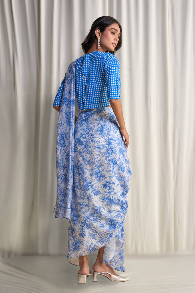 TOILE PRINT SARI DRAPE SKIRT dash and dot