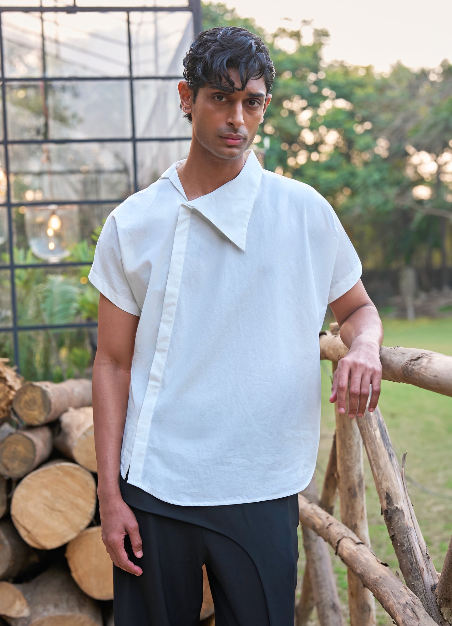 ASYMMETRIC POPLIN SHIRT