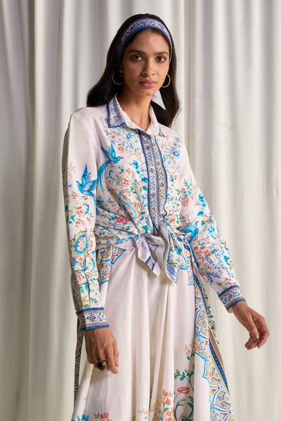 LINEN BOTANICAL PRINT SHIRT
