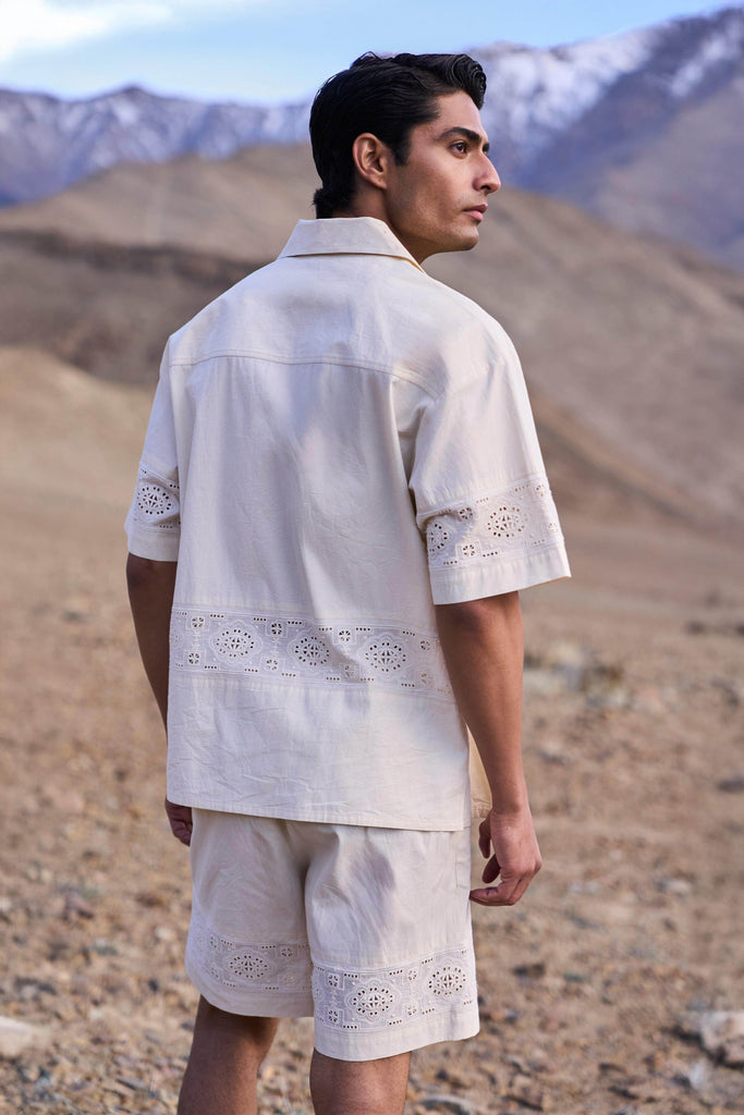 SCHIFFLI SHORTS SET - dash and dot dash and dot