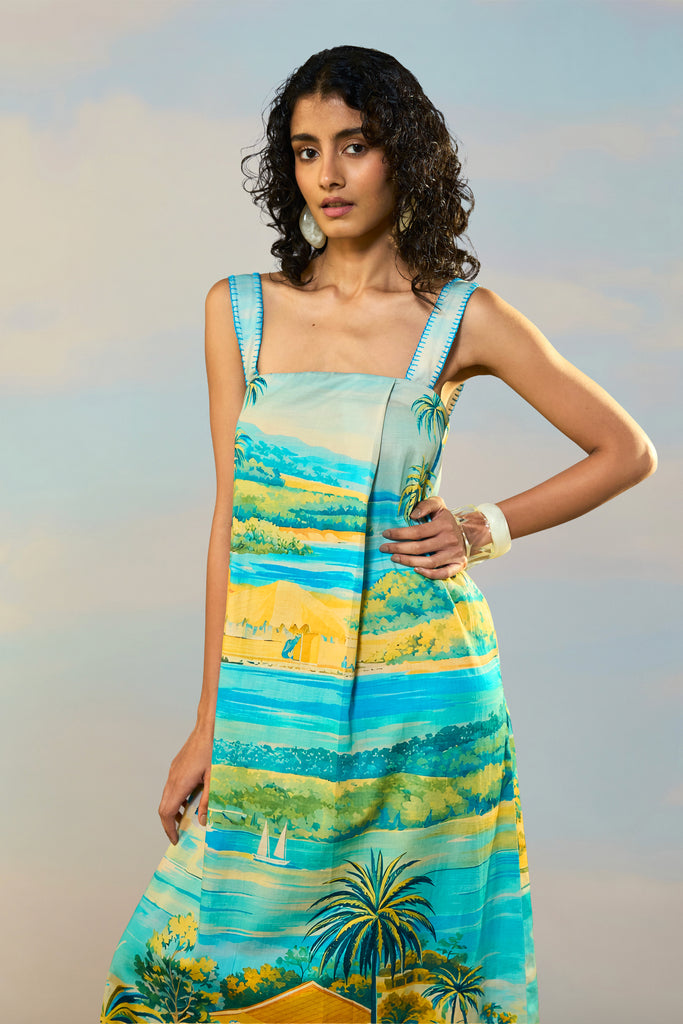 SCENIC PRINT MAXI DRESS dash and dot