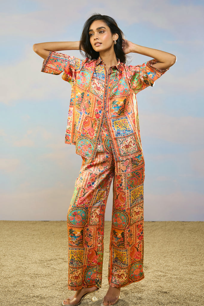 ORNAMENTAL PRINT SHIRT & PANT SET dash and dot