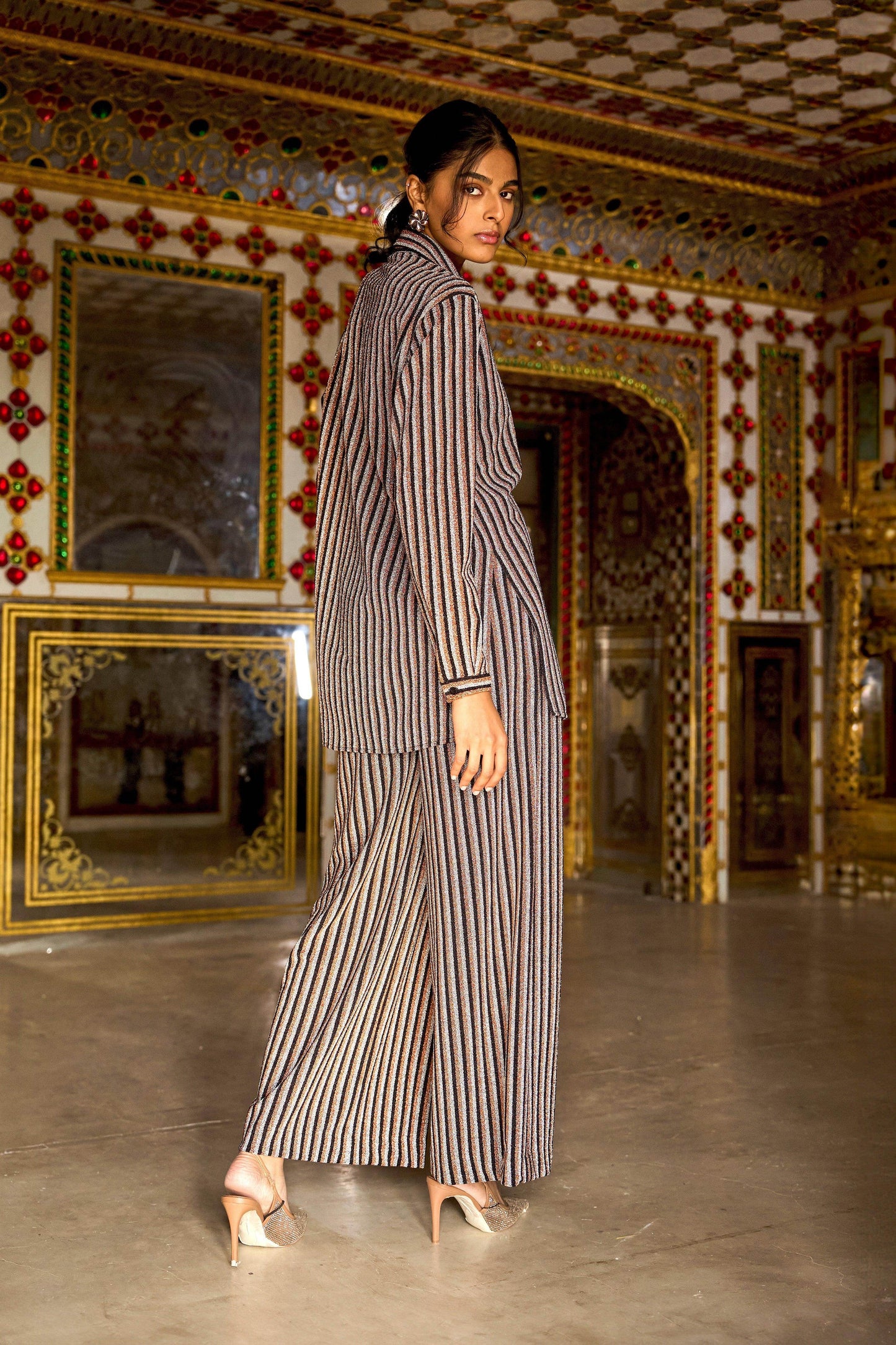 SHIMMER STRIPE KNIT PANT - dash and dot