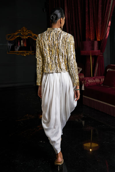 CRUSHED GOTA WEAVE BOLERO