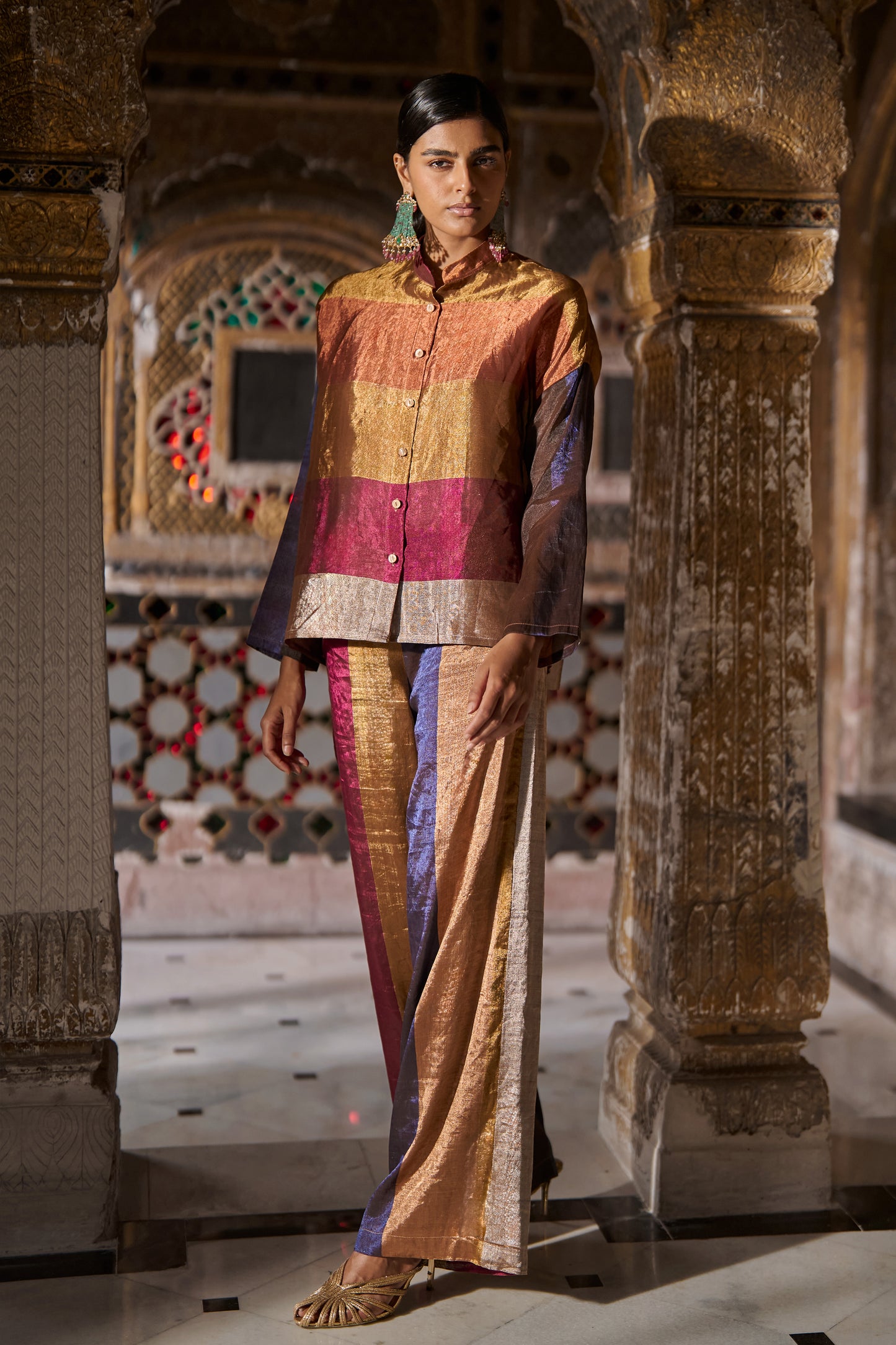 BENARES TISSUE STRIPED PANT