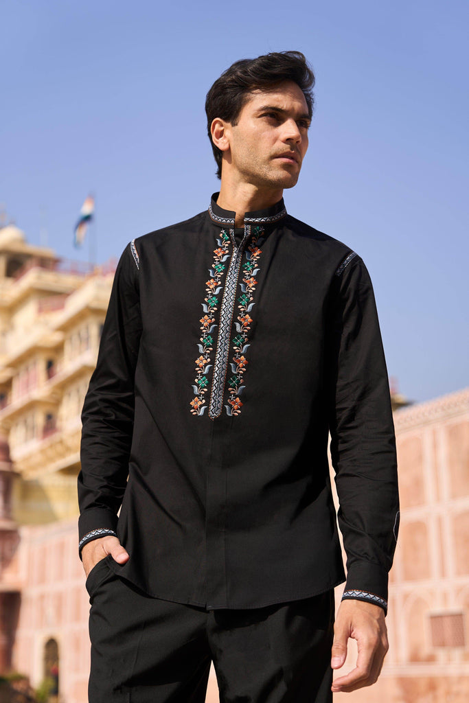 EMBROIDERED BORDER SHIRT - dash and dot dash and dot