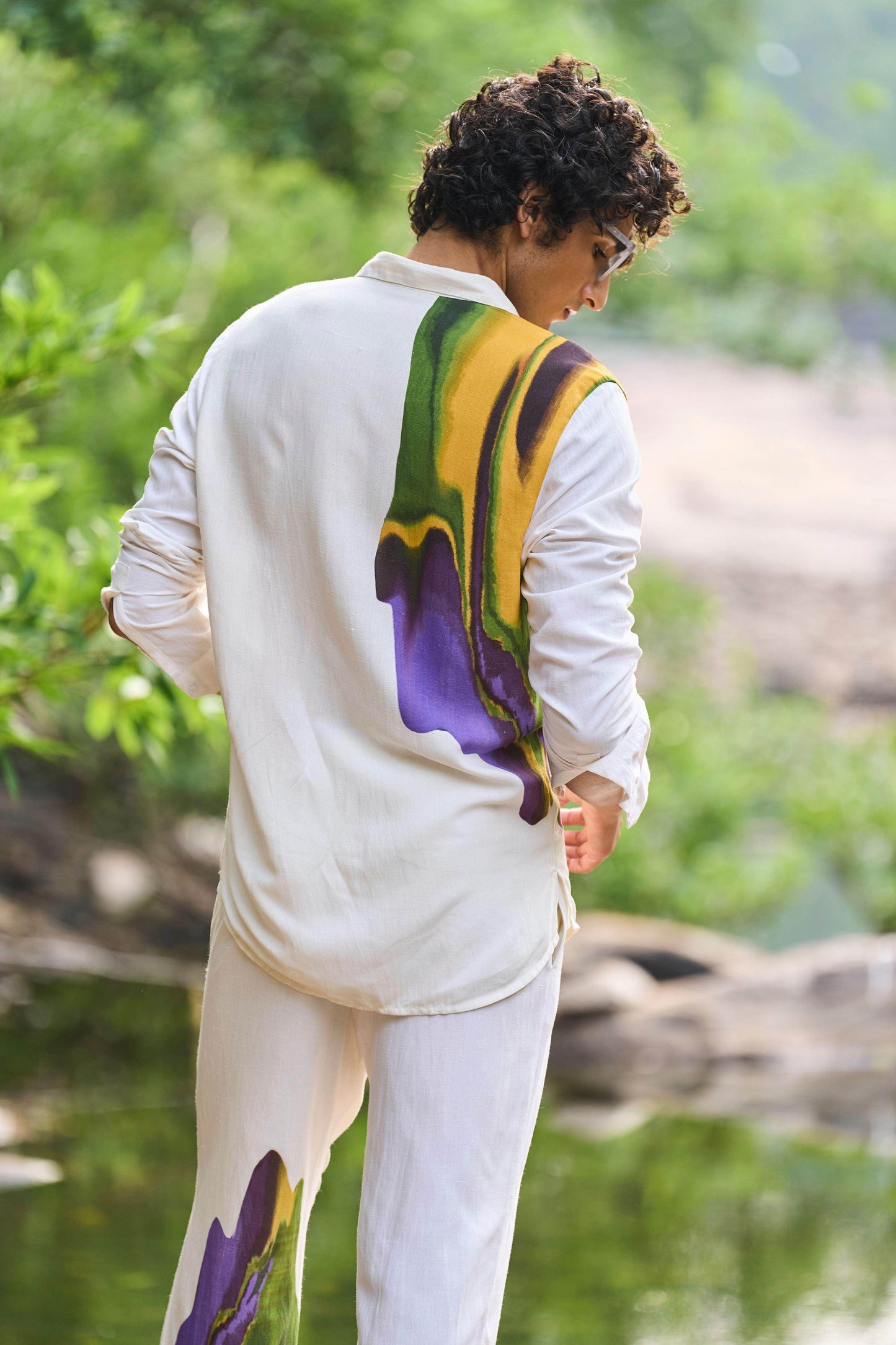 PRINTED LINEN SET - dash and dot