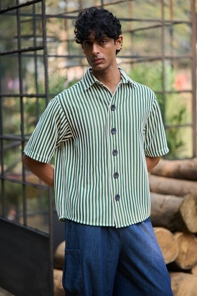 TEXTURED STRIPED SHIRT