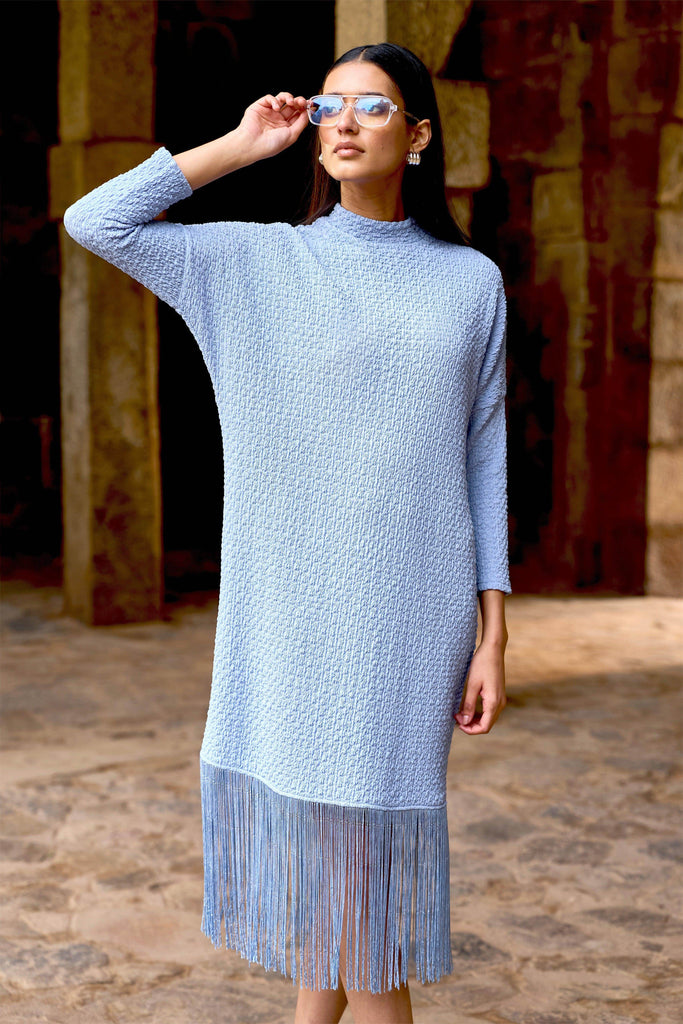 TEXTURED KNIT FRINGE MIDI - dash and dot dash and dot