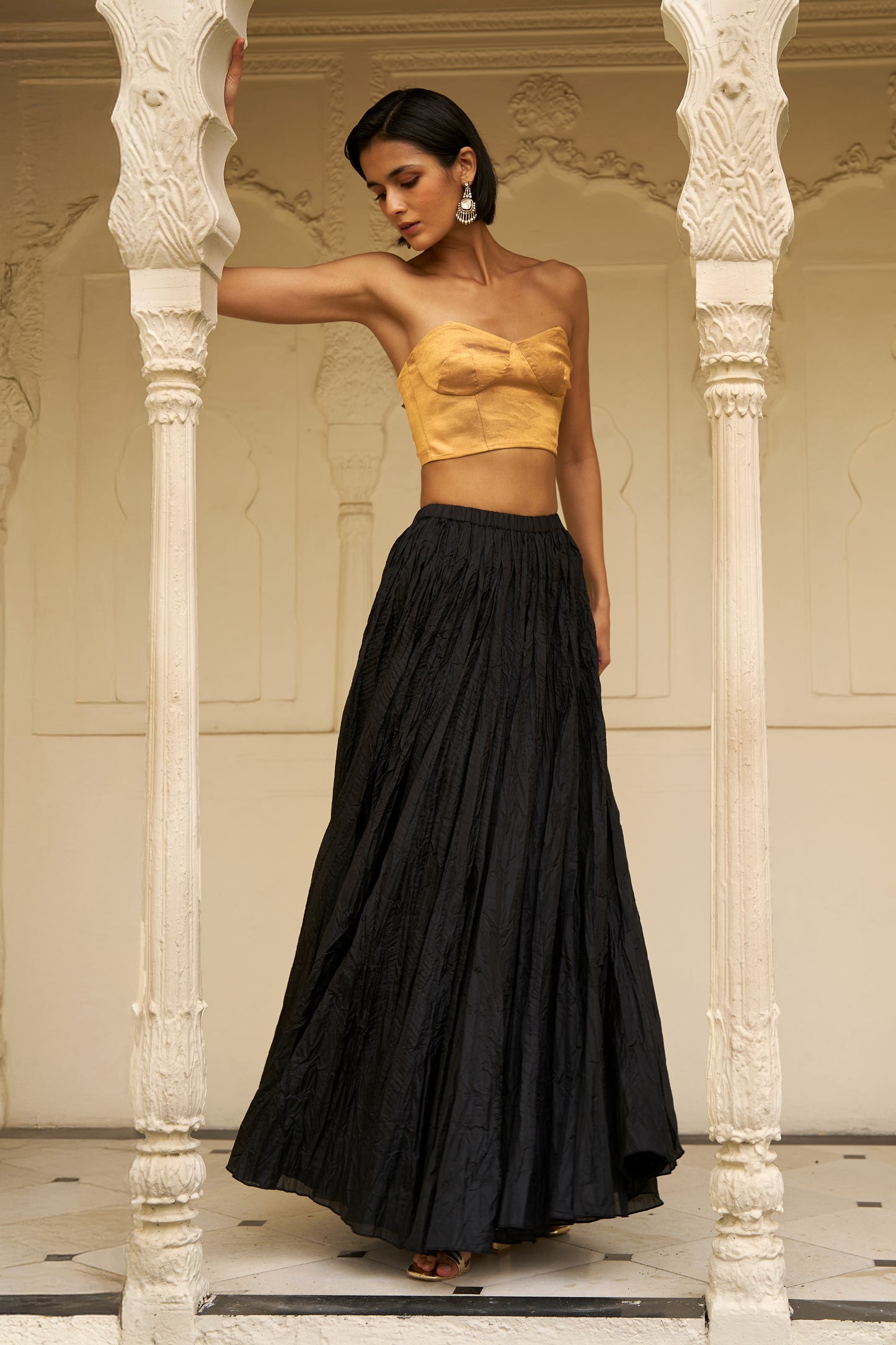 CRUSHED CRINKLE MAXI SKIRT