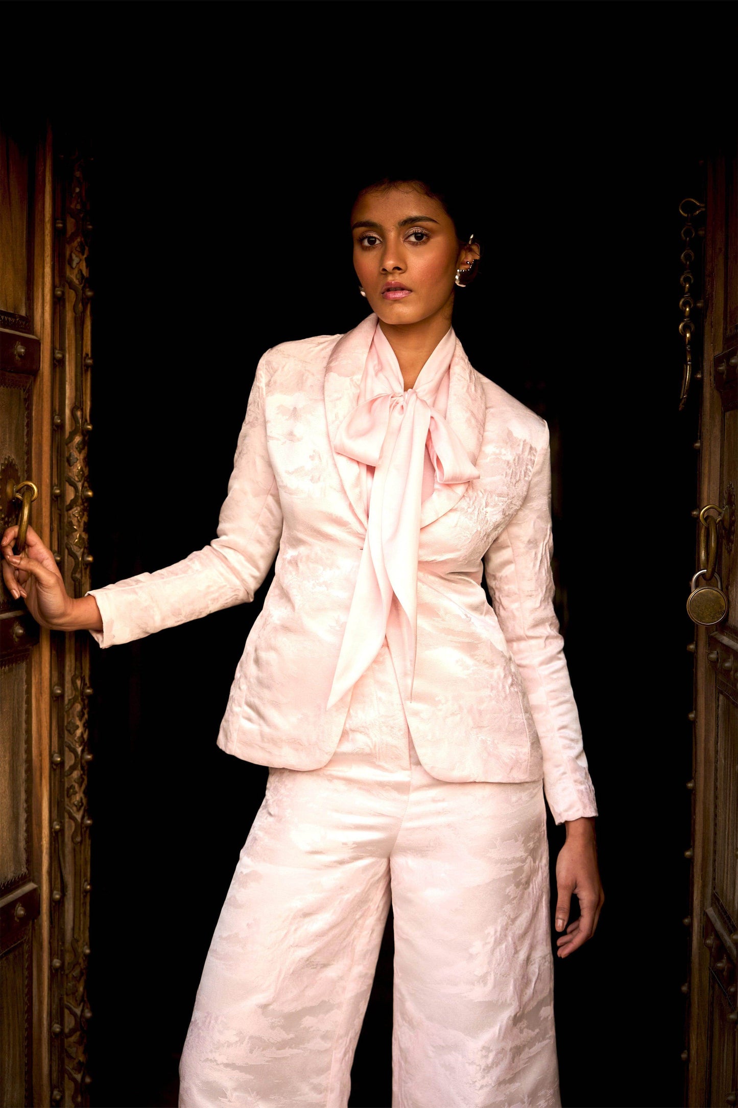 PINK BROCADE SUIT - dash and dot