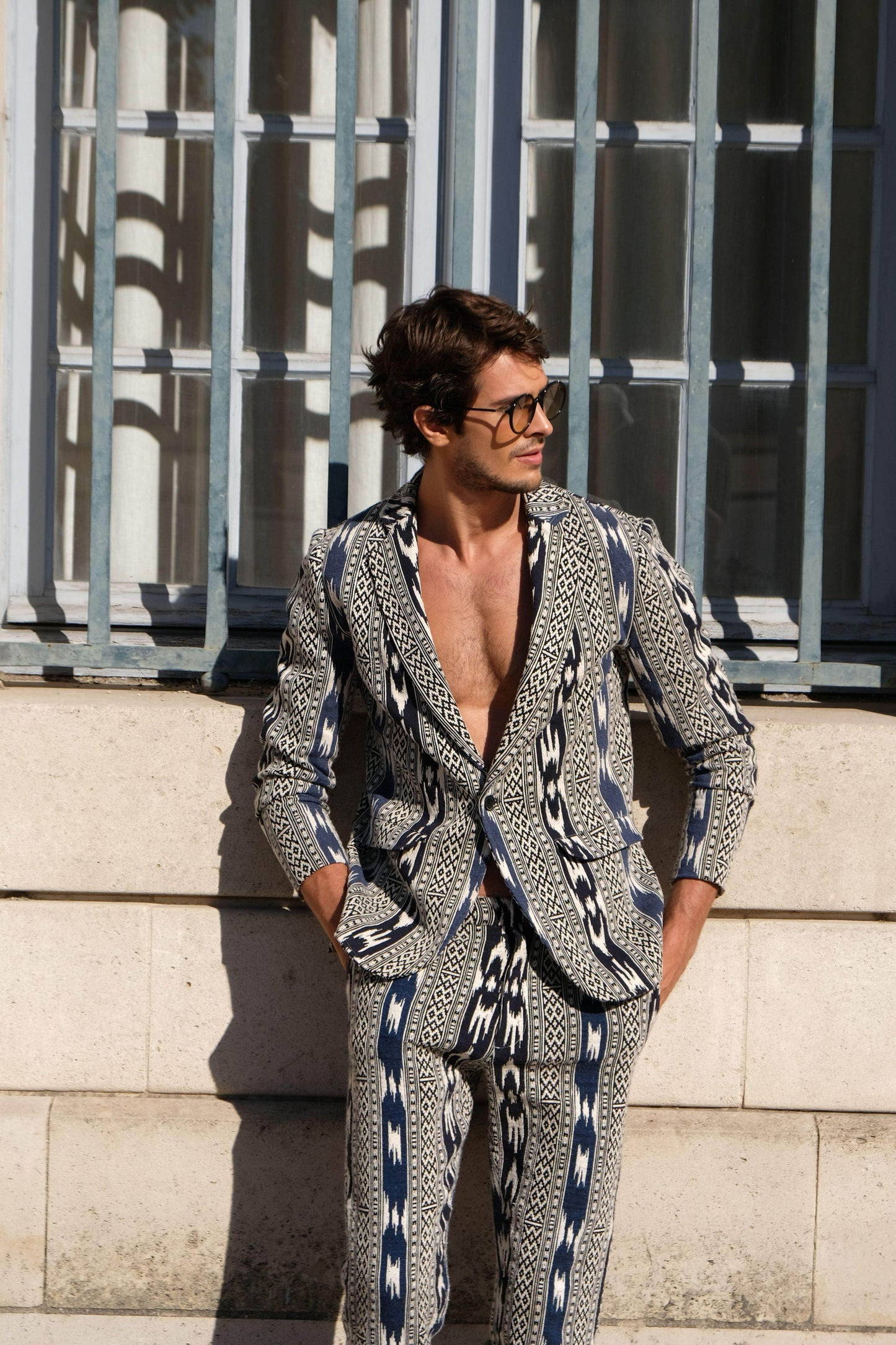 JACQUARD IKKAT SUIT - dash and dot