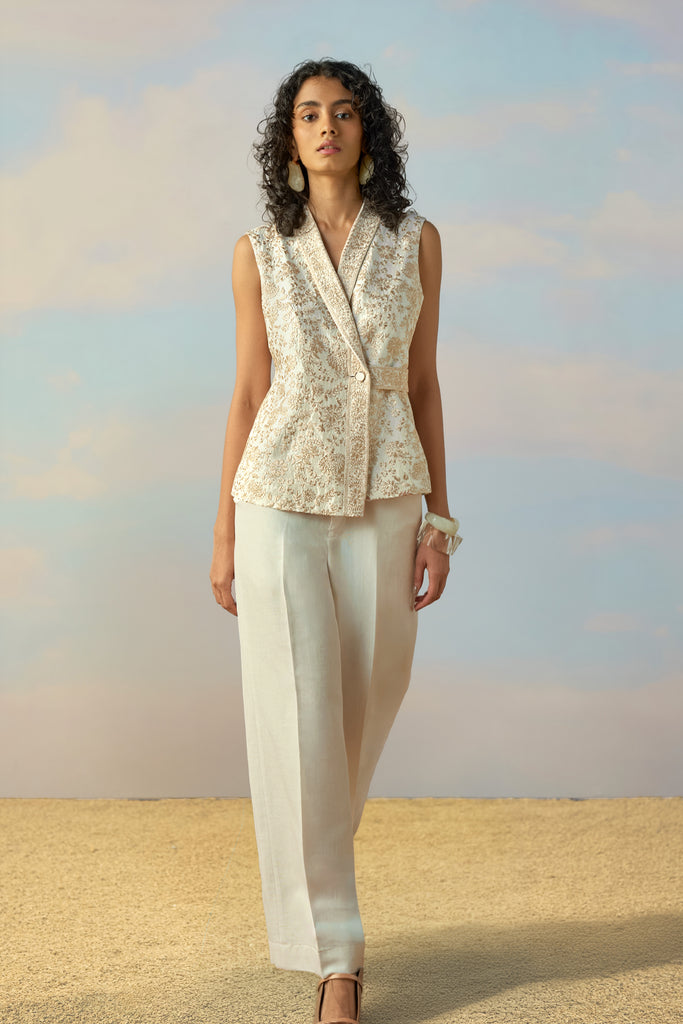 LINEN STRAIGHT-CUT PANT dash and dot