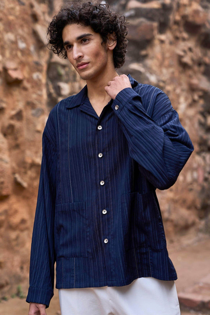 TEXTURED BOXY SHIRT - dash and dot dash and dot