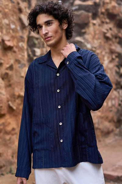 TEXTURED BOXY SHIRT - dash and dot