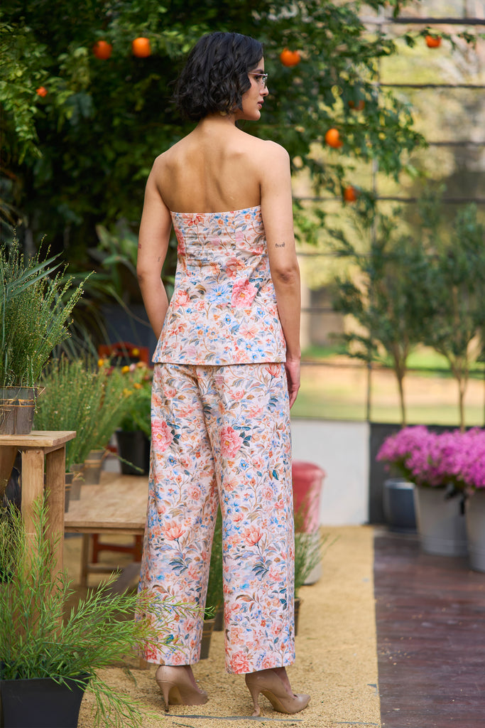 FLORAL PRINT WIDE-LEGGED PANT dash and dot