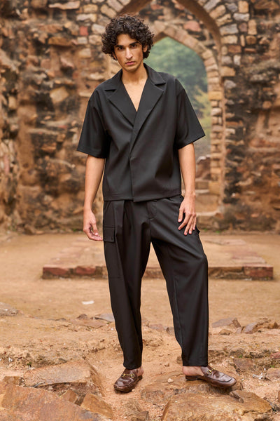 HALF SLEEVE BLAZER SHIRT - dash and dot