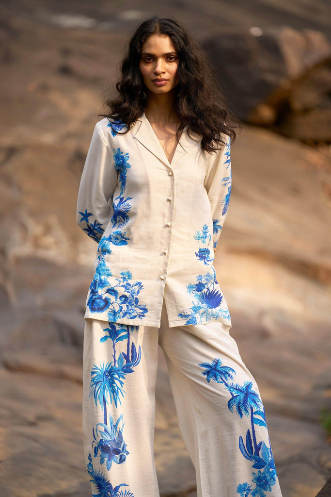 PRINTED LINEN PANT - dash and dot dash and dot