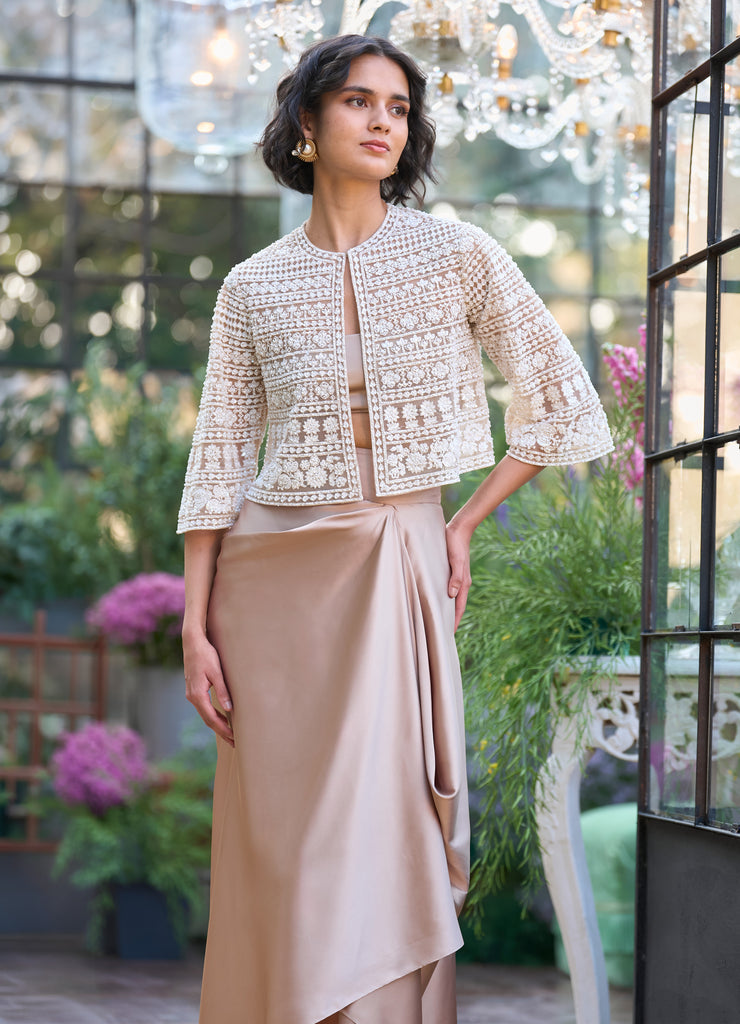 DRAPED SATIN SKIRT dash and dot
