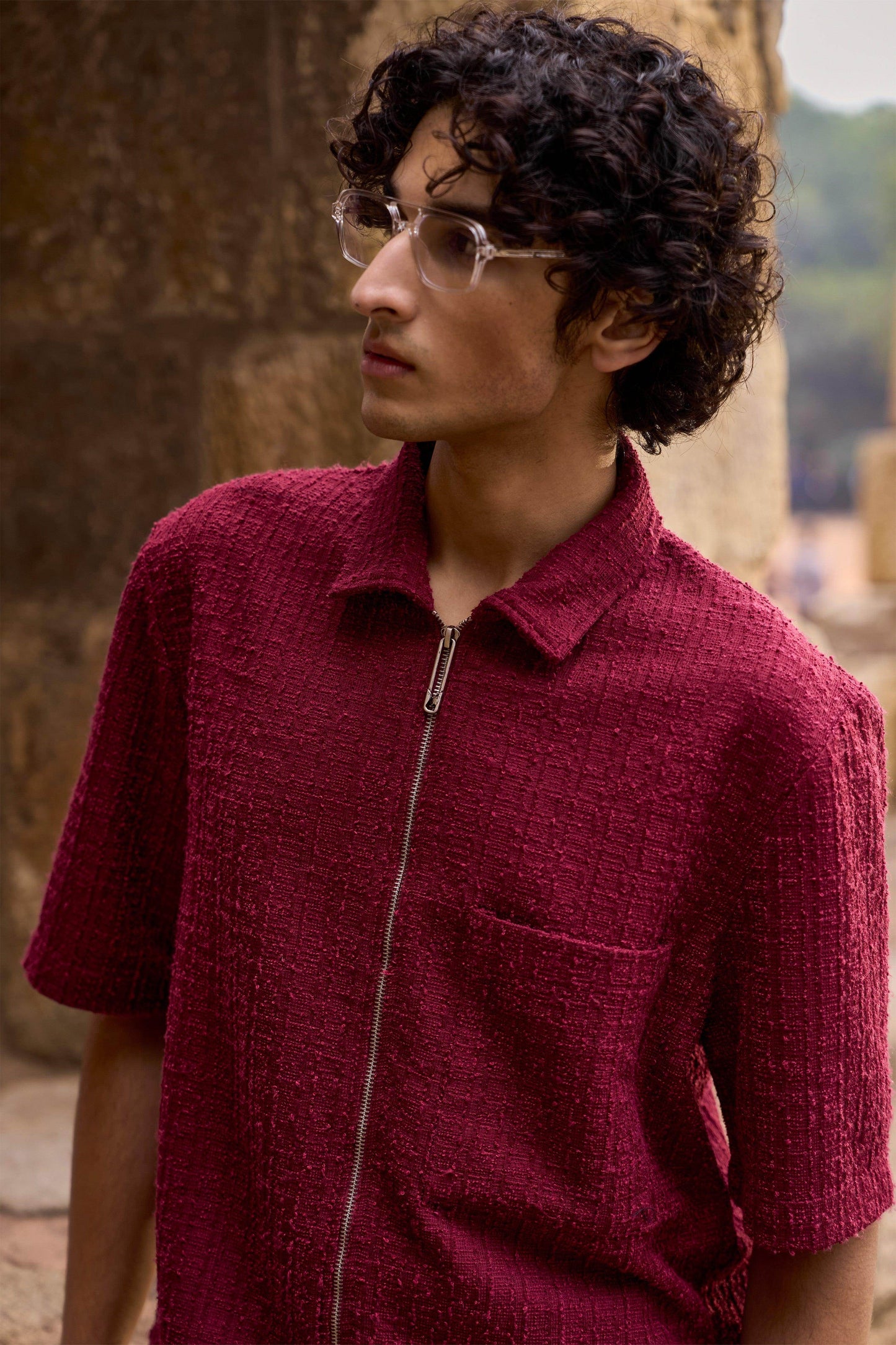 TEXTURED KNIT HALF SLEEVE - dash and dot