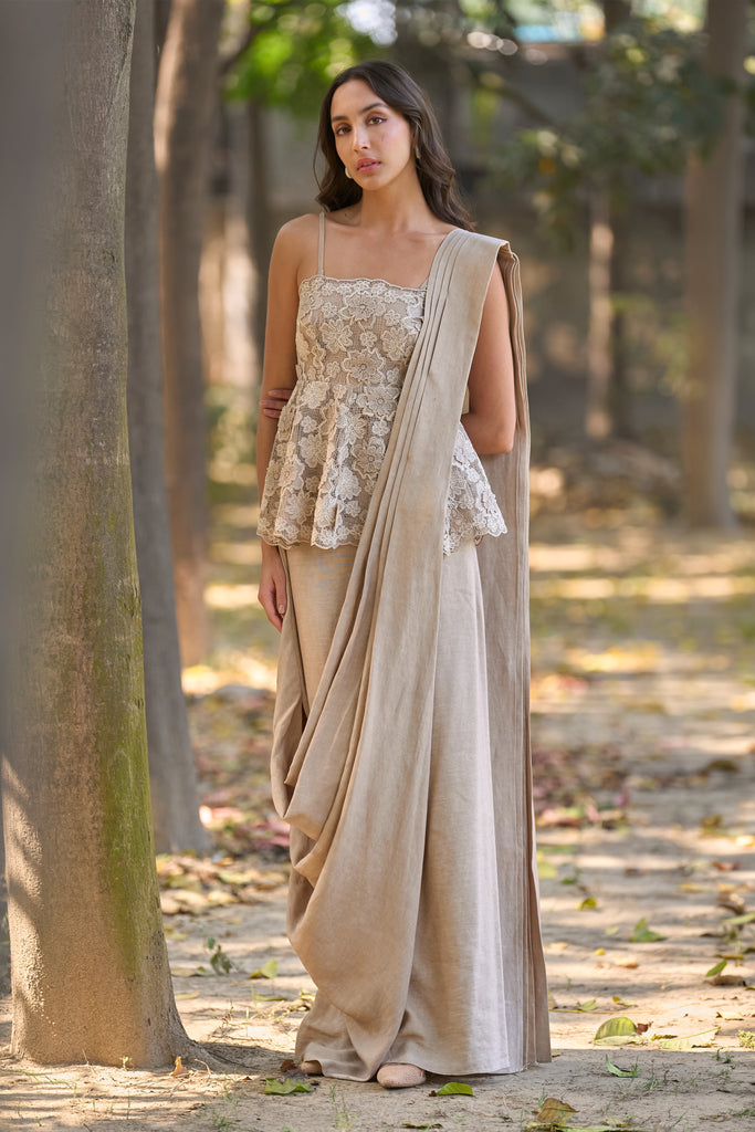 LINEN SARI DRAPE SKIRT dash and dot