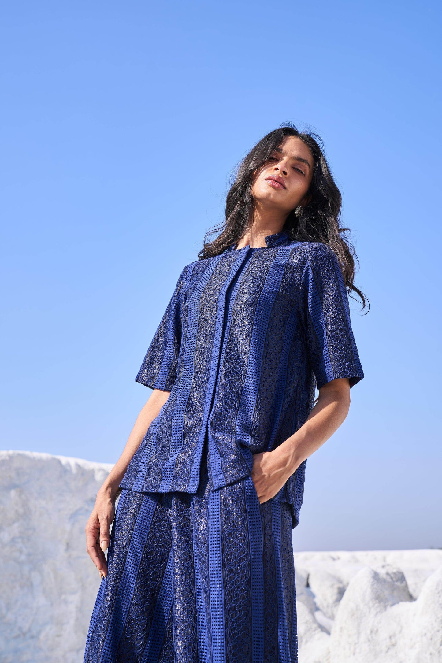 BLUE LACE SET - dash and dot