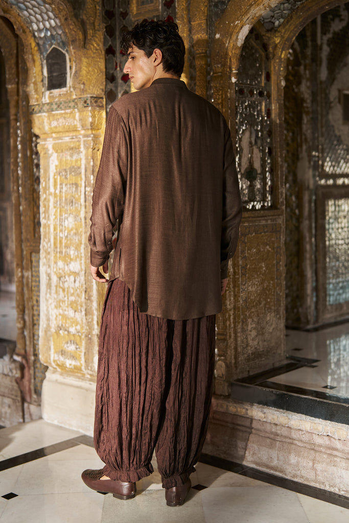 PINTUCK LONGLINE SHIRT AND CRUSHED CRINKLED PANT dash and dot