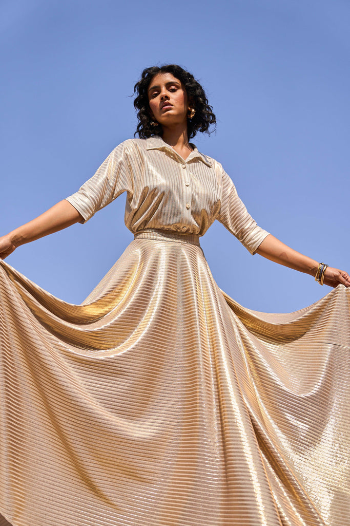 TEXTURED LAMÉ SHIRT - dash and dot dash and dot