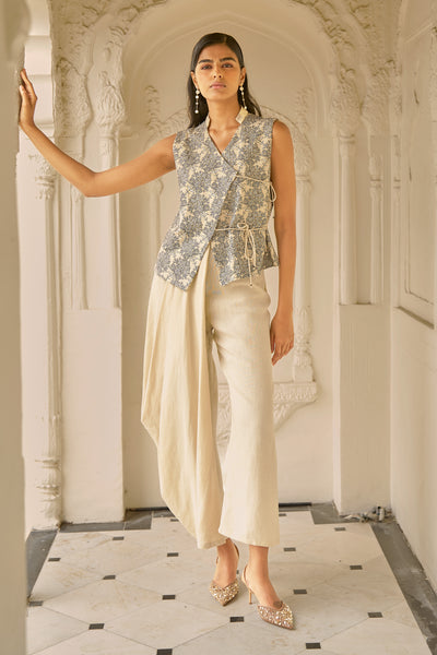 ASYMMETRICAL LINEN PANT