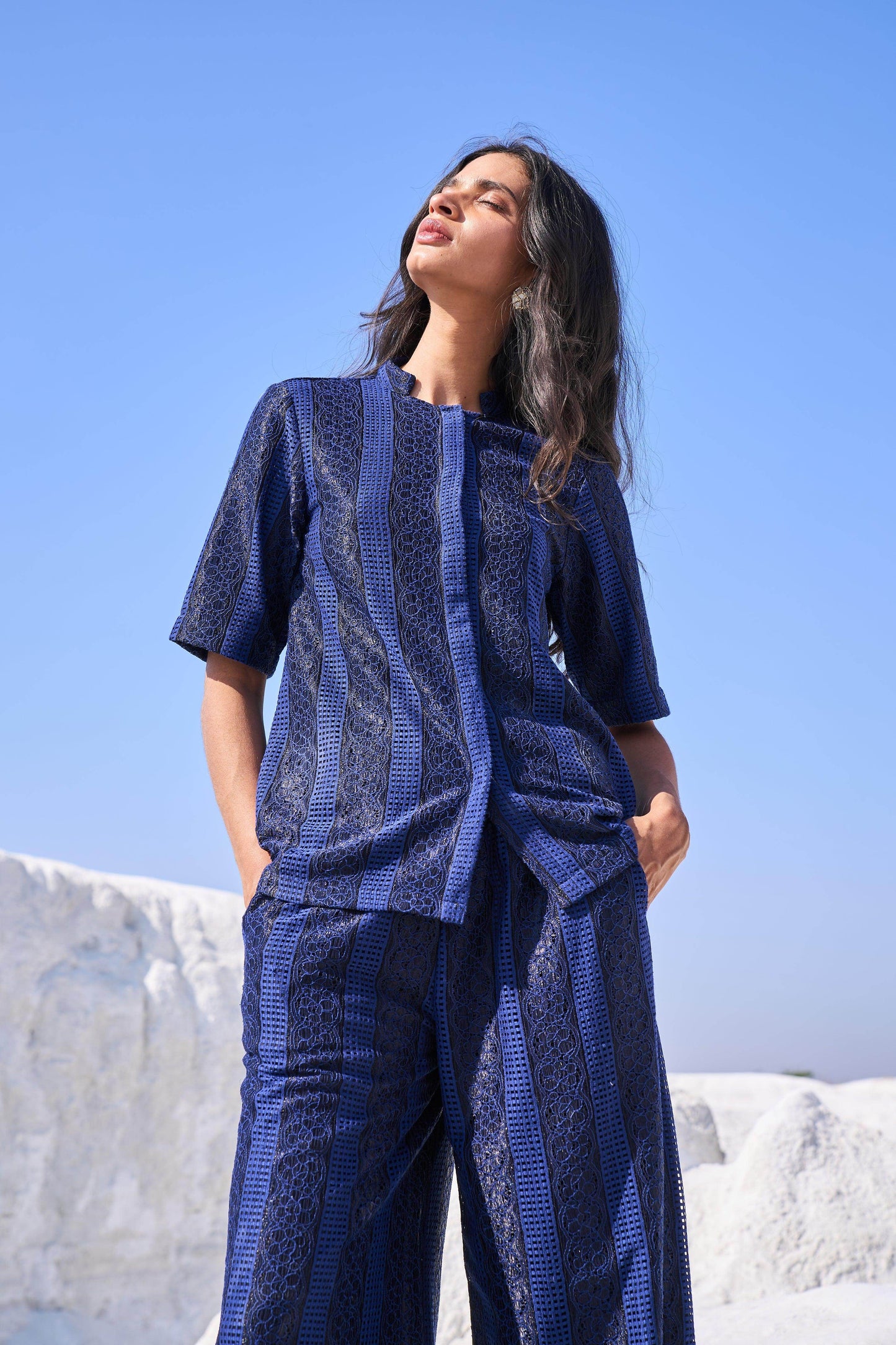 BLUE LACE SET - dash and dot