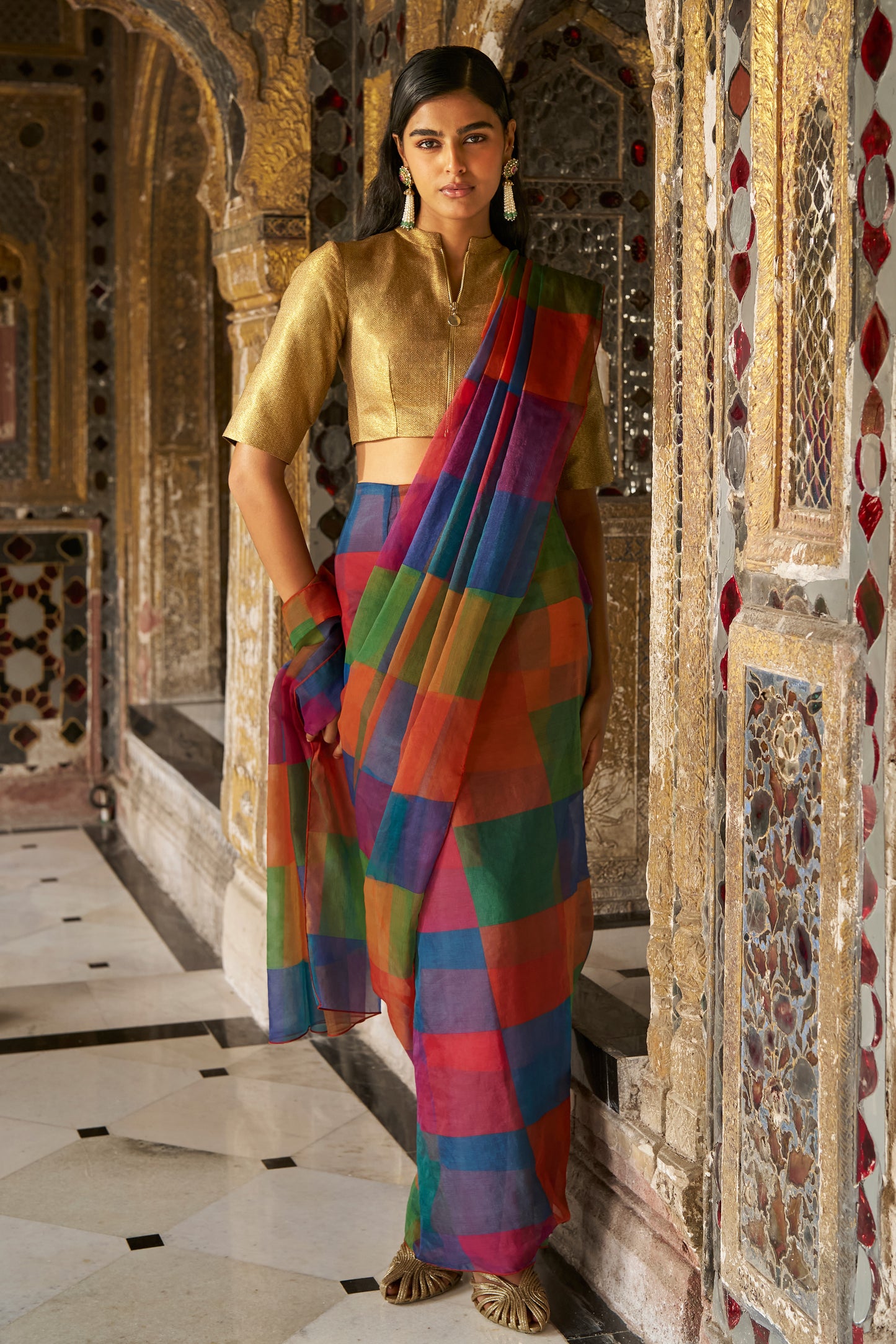 BENARES BROCADE ZIP SHIRT