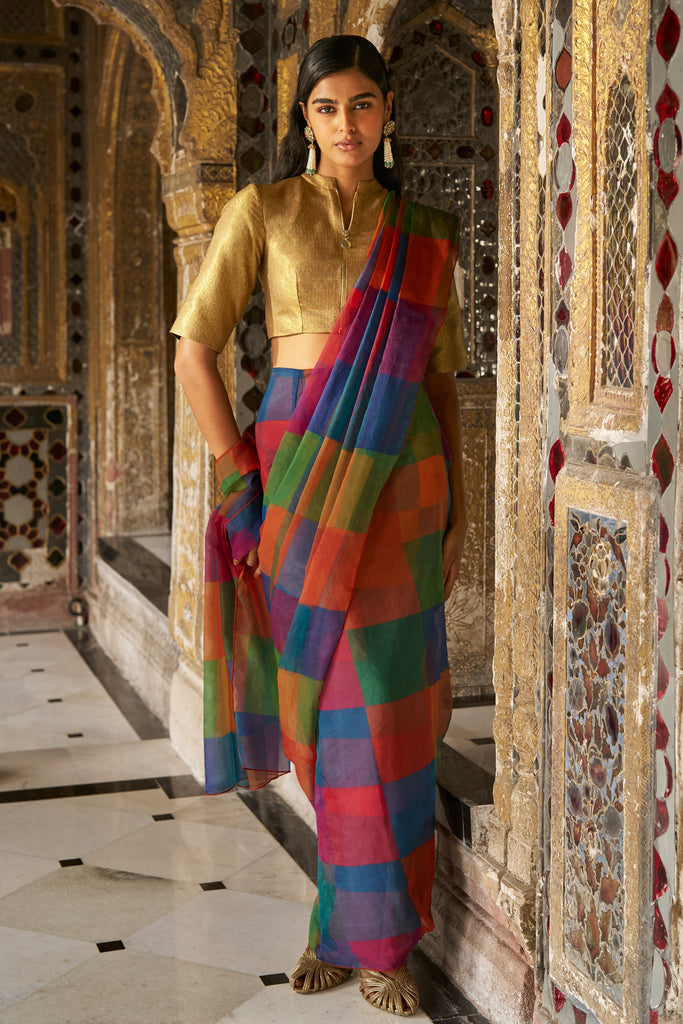 BENARES BROCADE ZIP SHIRT dash and dot