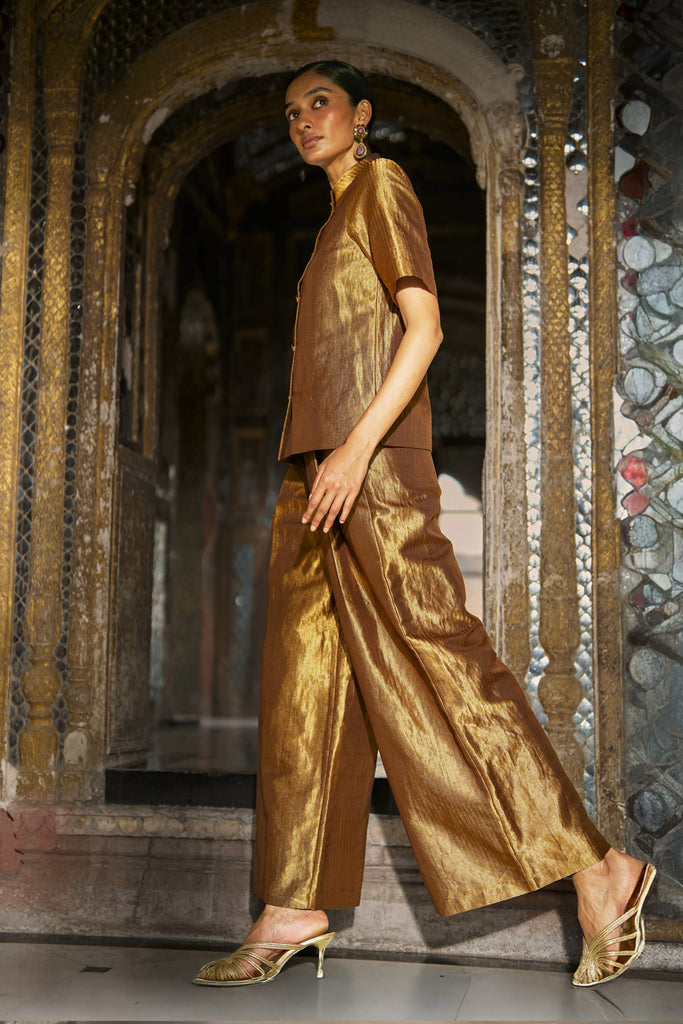 BENARES BROCADE TOP dash and dot