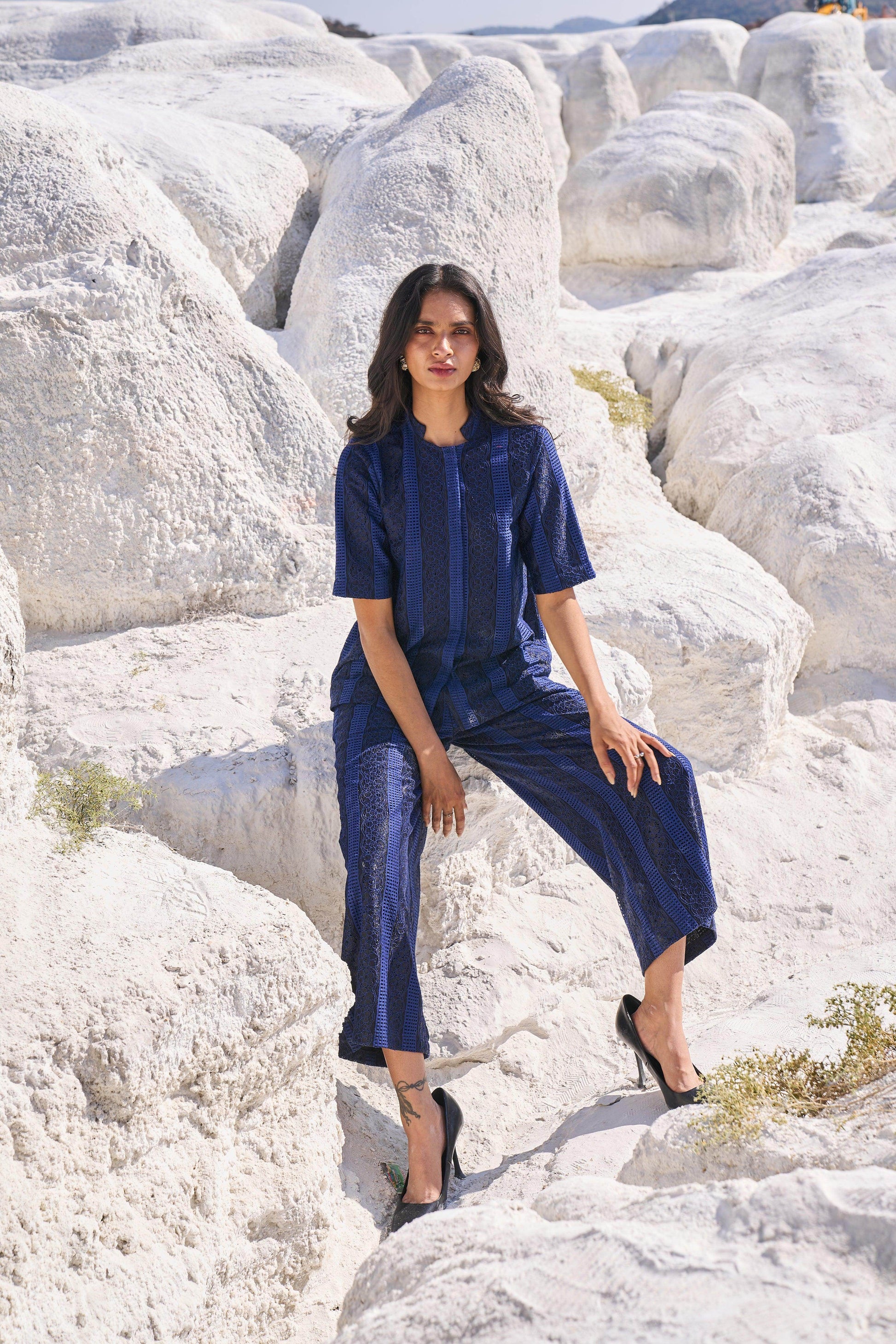 BLUE LACE SET - dash and dot