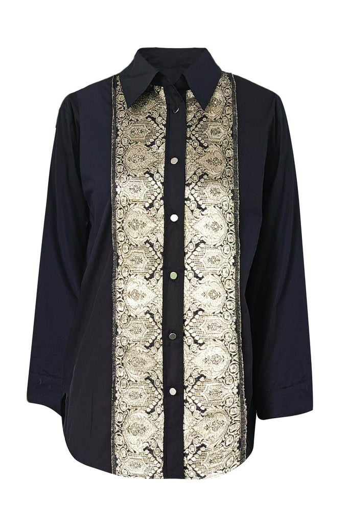 BROCADE BORDER SHIRT - dash and dot dash and dot