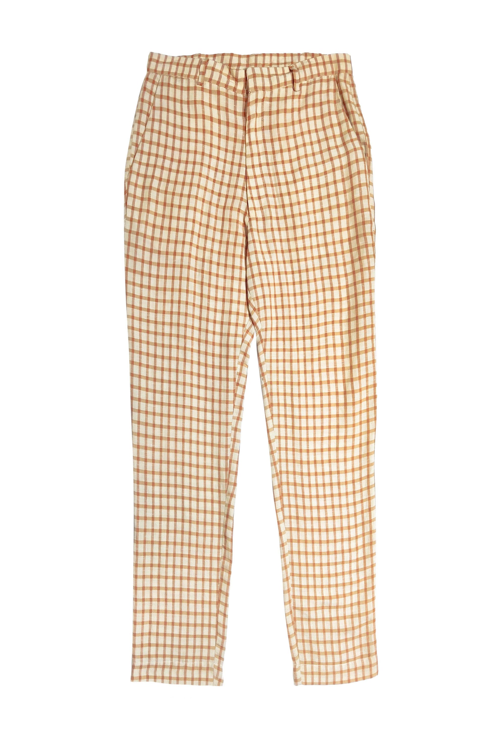 LINEN CHECK PANT - dash and dot