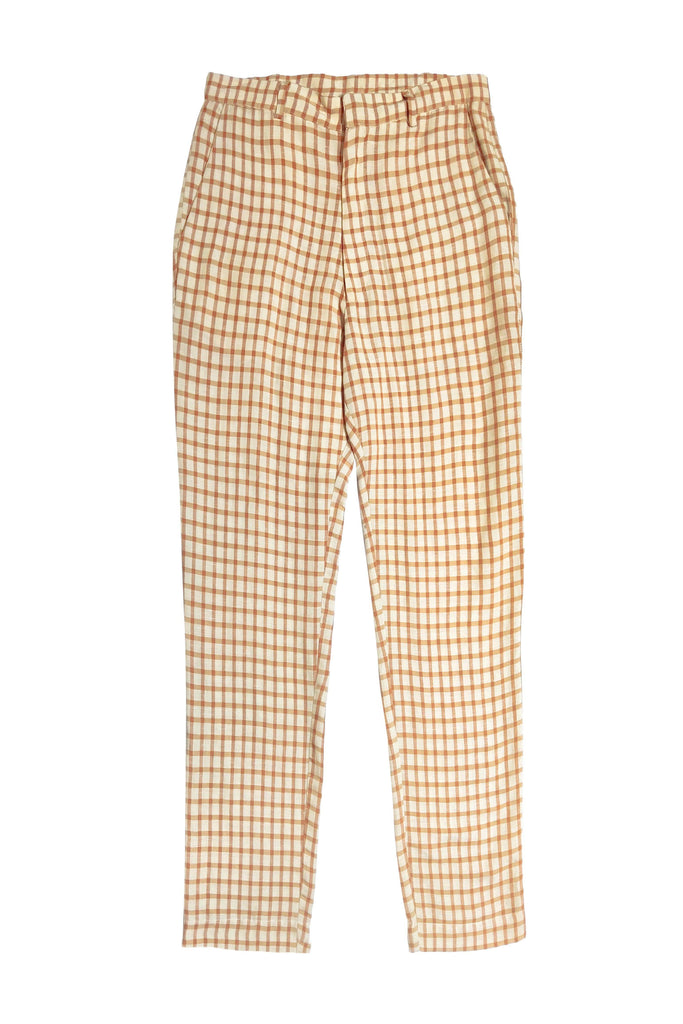 LINEN CHECK PANT - dash and dot dash and dot