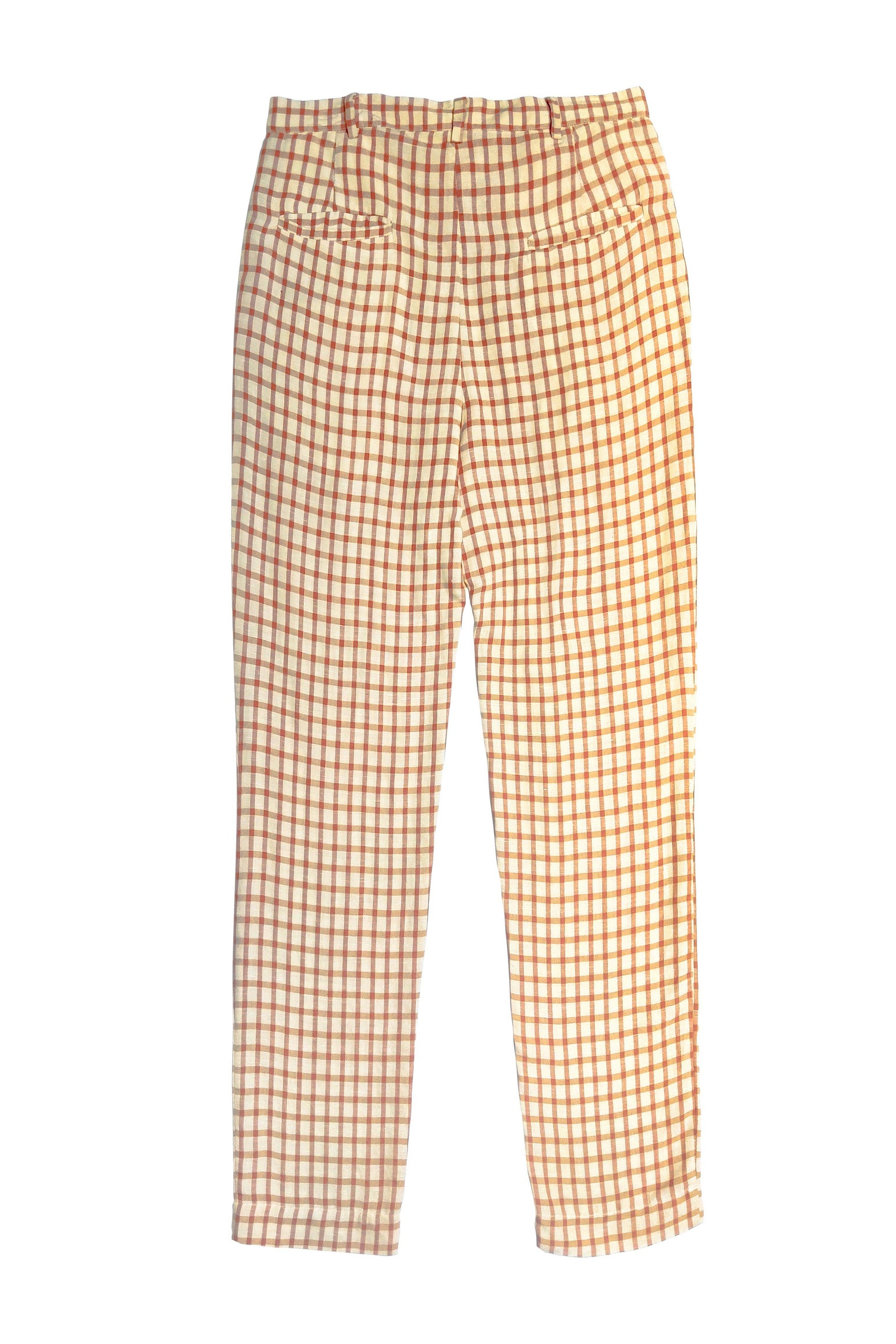 LINEN CHECK PANT - dash and dot