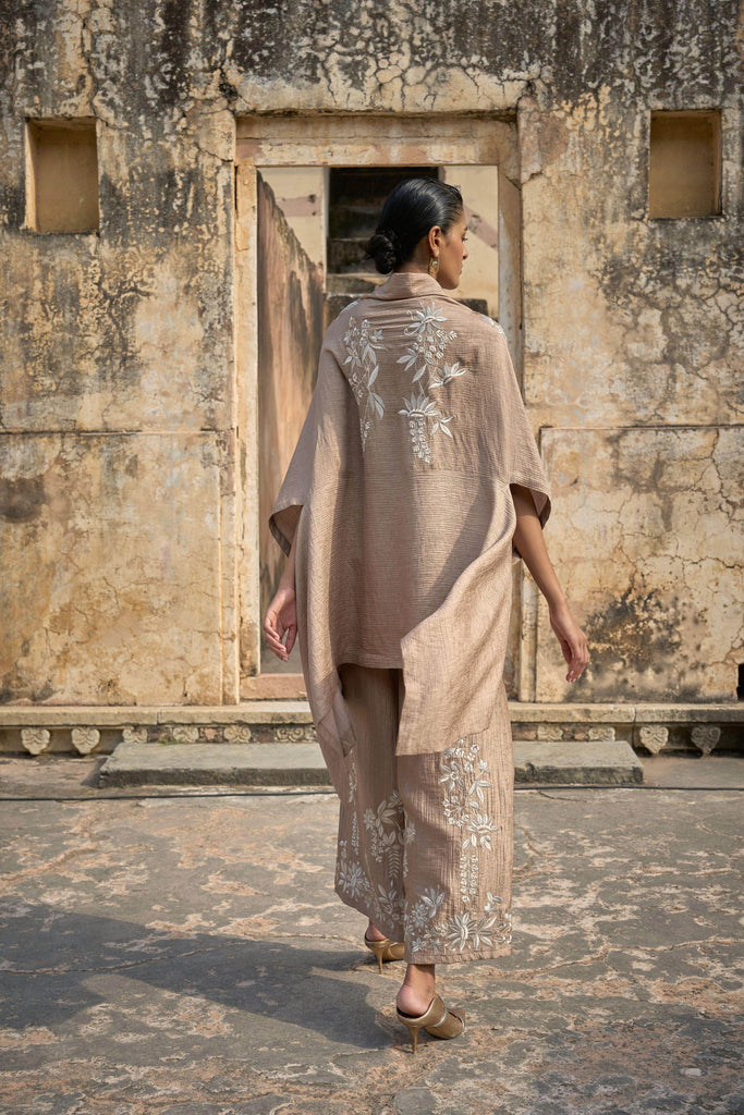 EMBROIDERED CAPE TOP & WIDE LEGGED PANT - dash and dot dash and dot