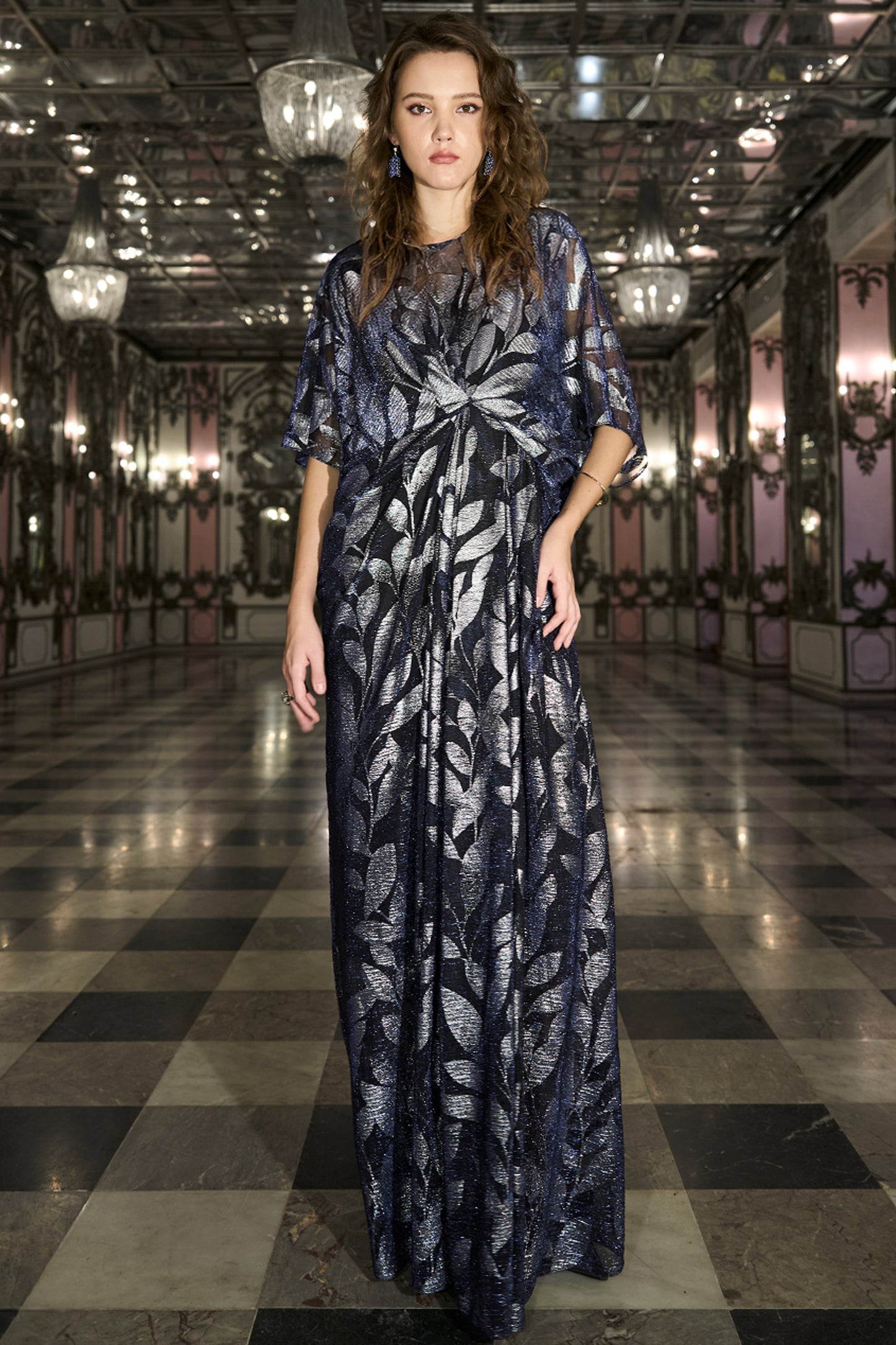 DRAPED AND PLEATED KAFTAN