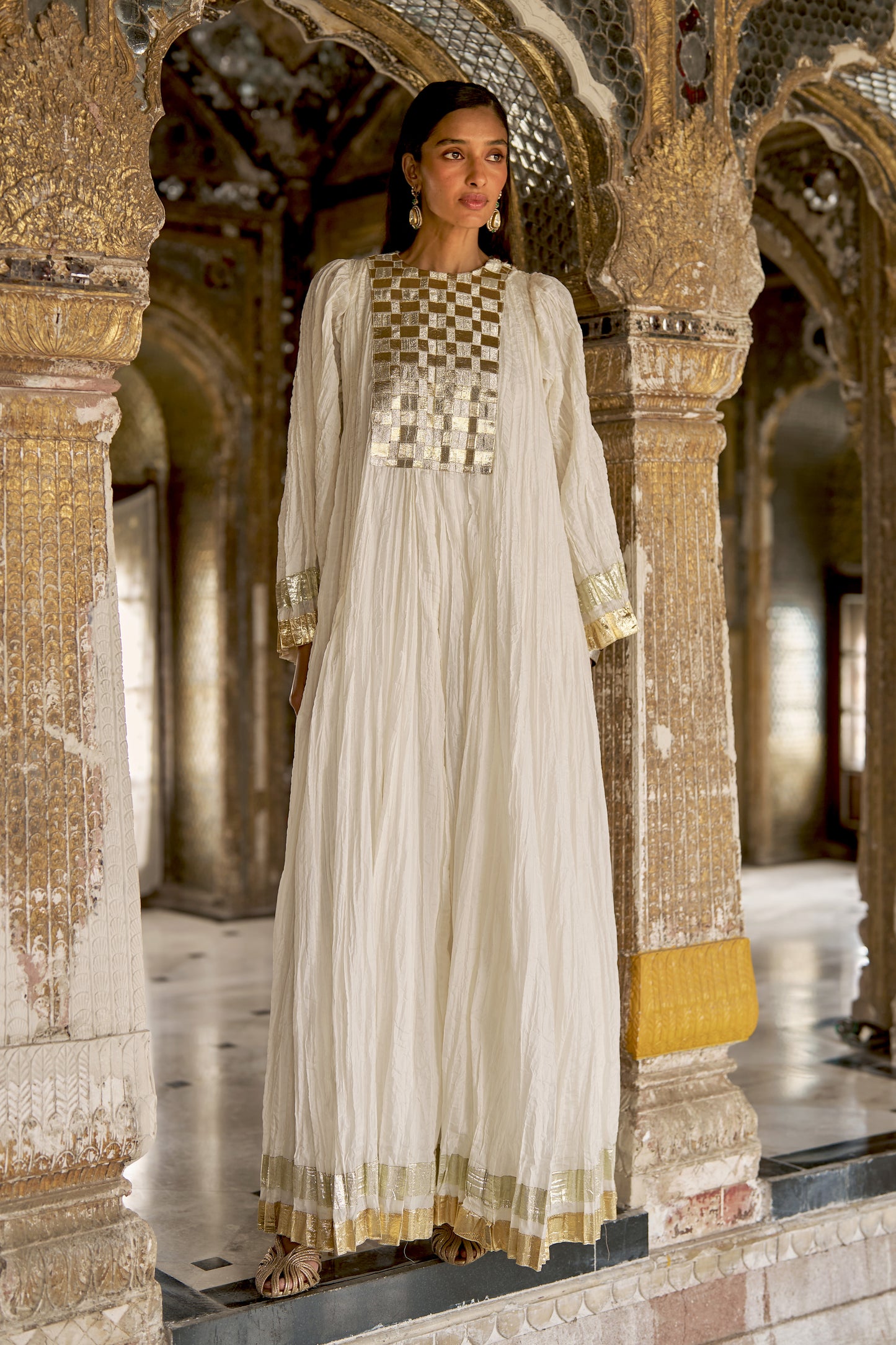 CRUSHED GOTA WEAVE MAXI