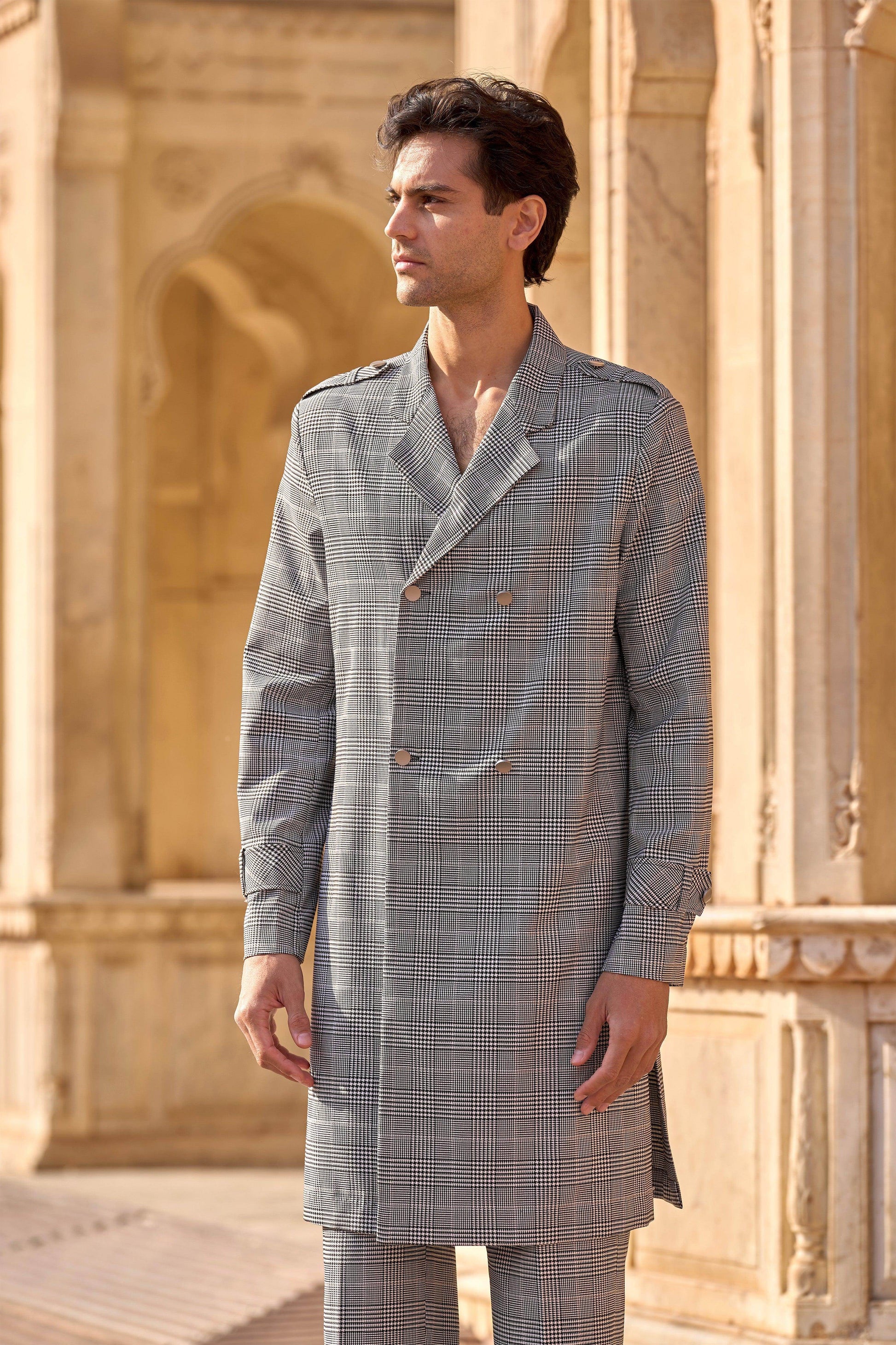 CHECKED STRAIGHT PANT - dash and dot