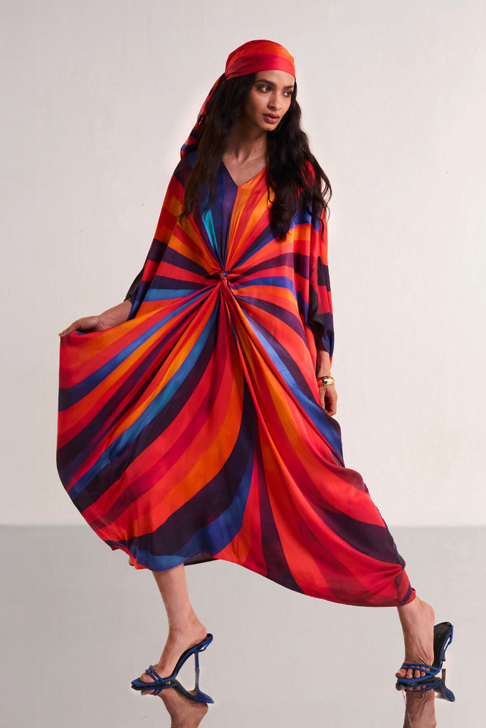 SWIRL KAFTAN WITH SCARF dash and dot