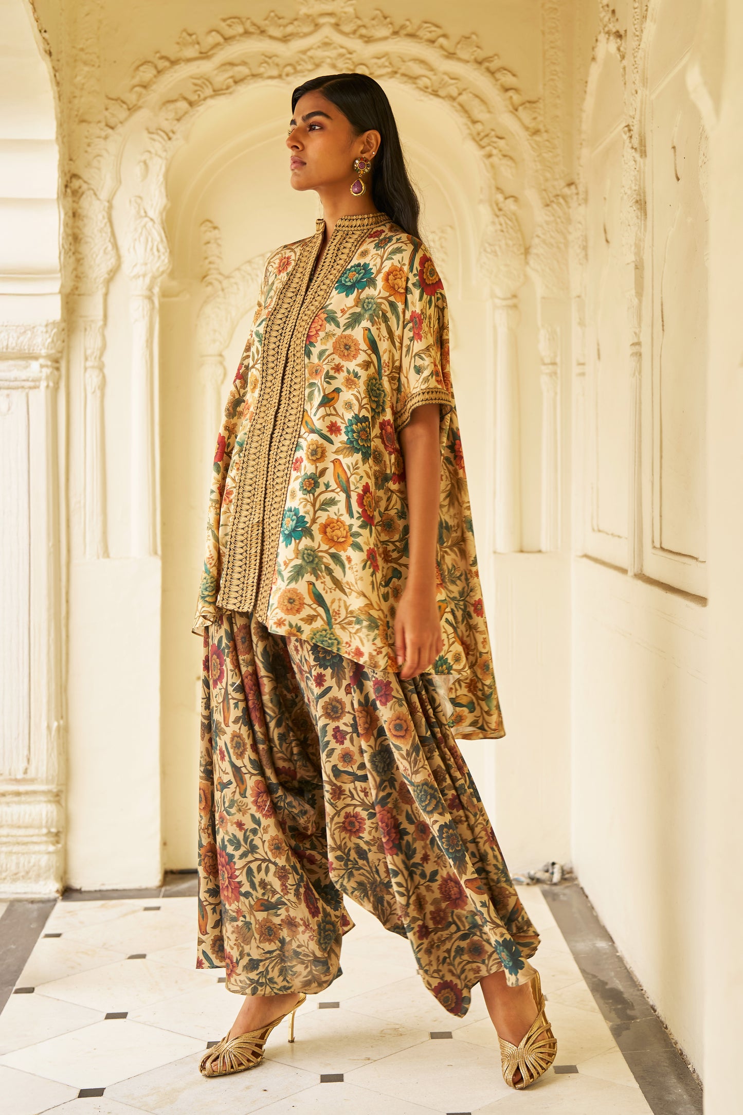 DORI EMBROIDERED PRINTED TOP