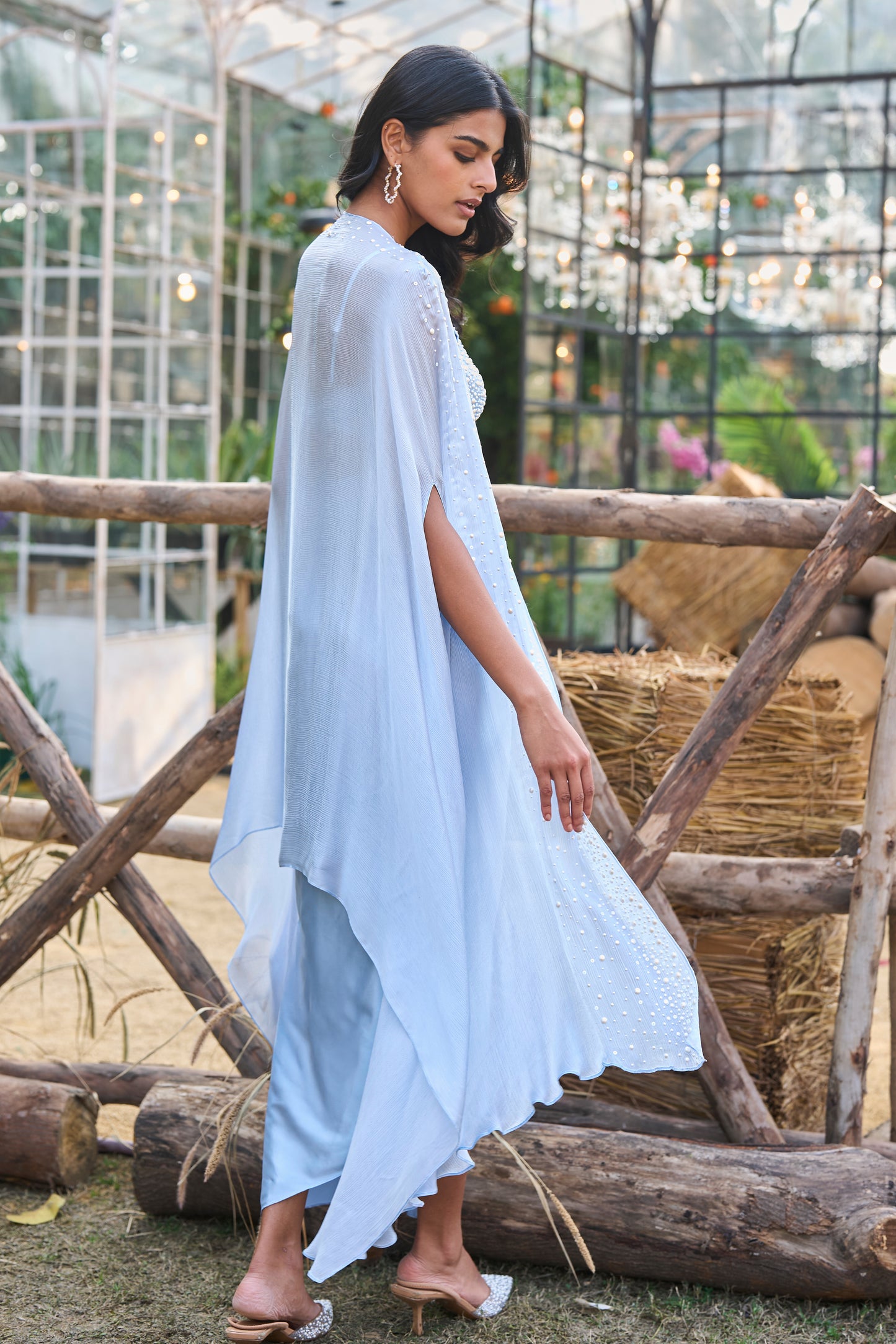PEARL EMBROIDERED CAPE