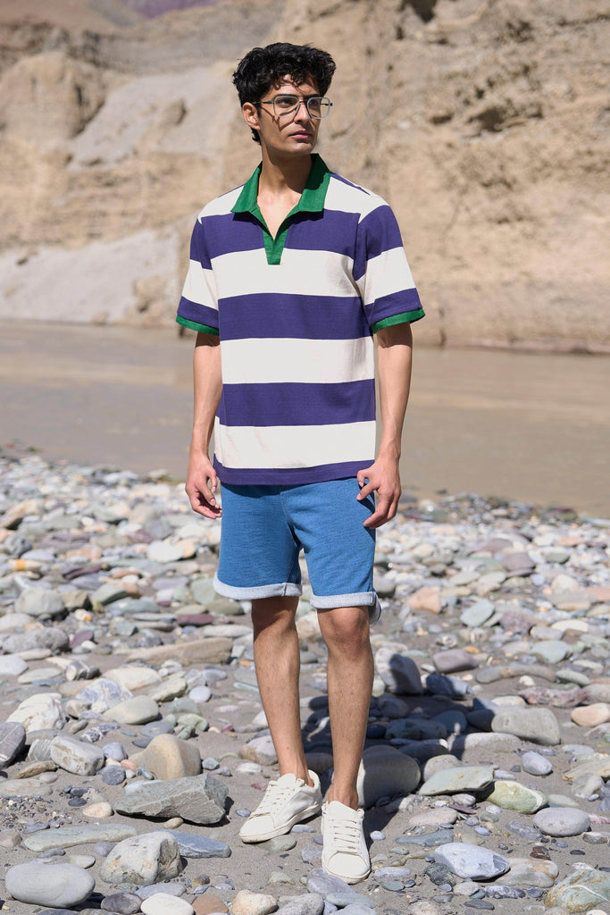 DENIM KNIT SHORTS - dash and dot dash and dot