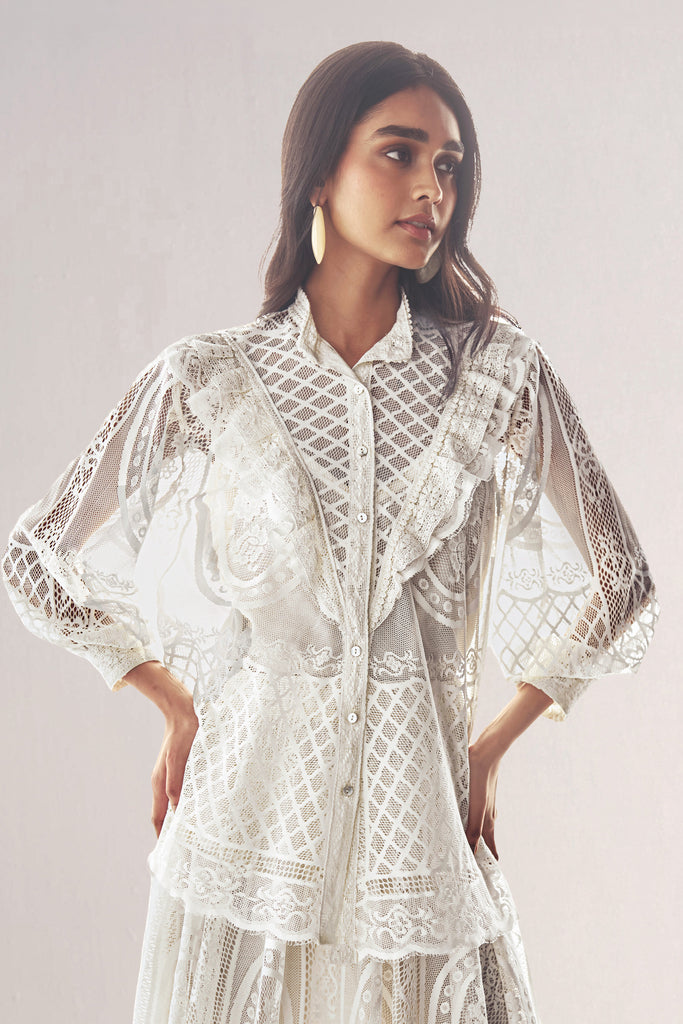 LACE & RUFFLE SHIRT dash and dot